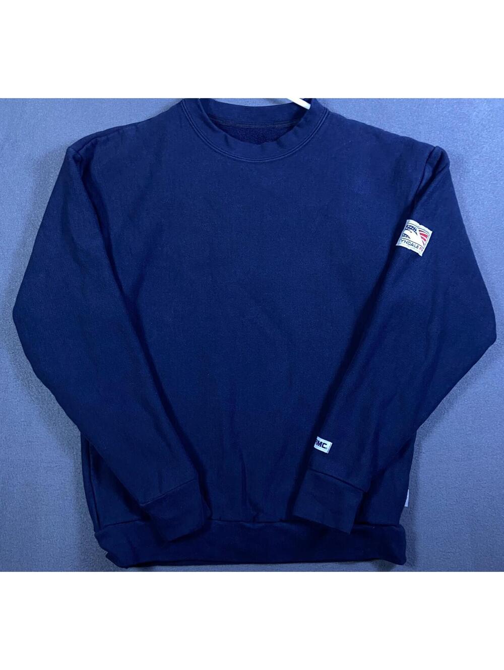 Tyndale FR Sweatshirt Mens S Blue Heavyweight Flame Resistant Crewneck Work USA